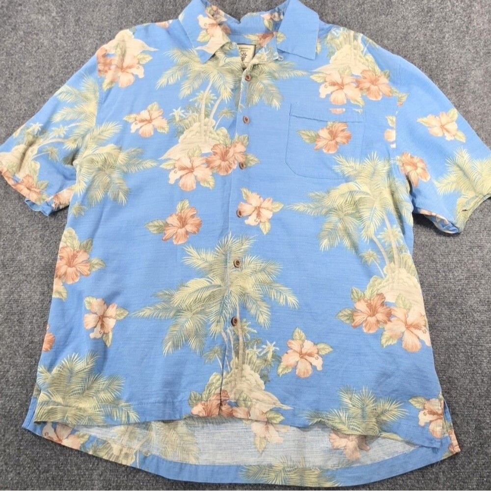 Jamaica Jaxx Hawaiian Shirt Mens XL Blue - 100% Silk